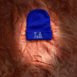 Blue Kids Beanie with LA Embroidery